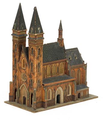 Backsteinkirche mit 2 Türmen, - Spielzeug