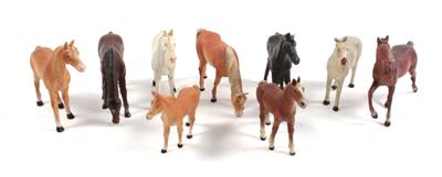 Konvolut Elastolin, Lineol, 24 Stk. Pferde aus Masse, - Toys