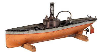 Jean Schoenner Nürnberg: Dampfbetriebenes Schiff um 1890, - Toys