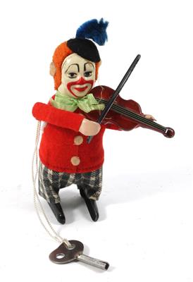 Schuco Tanzfigur: Clown mit Geige, - Spielzeug