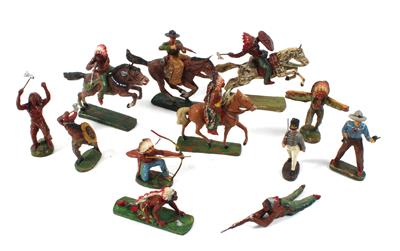 Elastolin, Duro: Indianer und Cowboyfiguren, - Toys