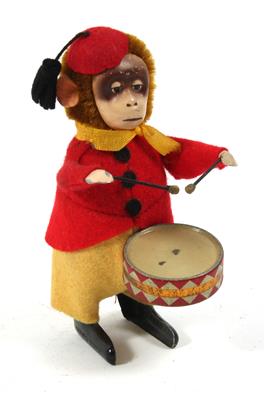 Schuco Tanzfigur: Affe mit Trommel, - Toys