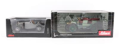 2 Stück Schuco Classic: Mercedes Simplex und Mercedes Benz SSk/l, - Toys