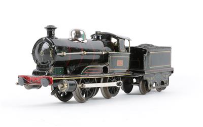 Märklin Spur 0, 2-achsige Uhrwerklok 326 mit Tender, um 1925. - Hračky