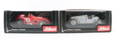 2 Stück Schuco-Classic Replika: Examico Porsche und Mercedes W 196 Monoposto, - Hračky