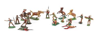 Elastolin/Tipple Topple Wild-West Massefiguren aus den 1950er Jahren. - Spielzeug