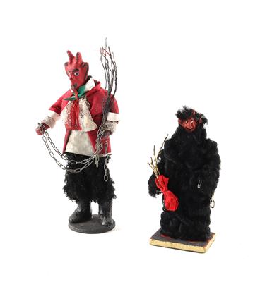 2 Stk. Krampus Aufstellfiguren, - Hračky