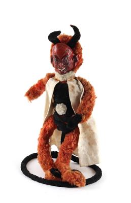 Krampus/Teufel-Figur aus Pfeiffenputzern mit Massegesicht, - Giocattoli