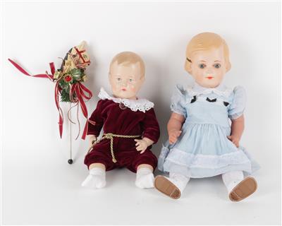 2 Stk. Celluloid Puppen um 1940, - Spielzeug