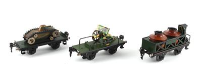 Märklin Spur 0, 3 Stk. 2-a Militär-Waggons: - Toys