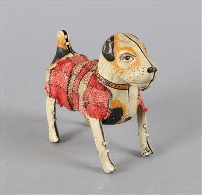 Kleiner Terrier zum Aufziehen aus Blech um 1950, - Spielzeug