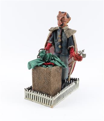 Krampus - frühe Aufstellfigur, Höhe 32 cm, - Spielzeug