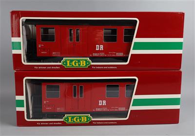 LGB Lehmann-Groß-Bahn Spur G,2 Stück 4-a Personenwagen, - LGB Gartenbahn
