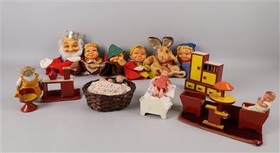 Puppen Wohnzimmer für kleine Puppenstube, um 1920/30. - Spielzeug