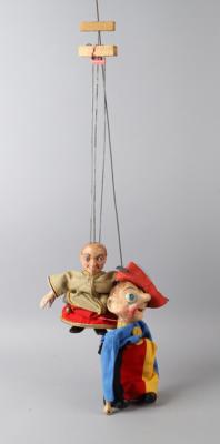 2 Stück Verwandlungsfiguren aus dem Marionettentheater, - Hračky