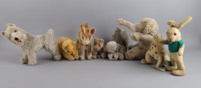 Großes Konvolut Steiff Tiere aus der Zeit von 1955-1965, - Toys
