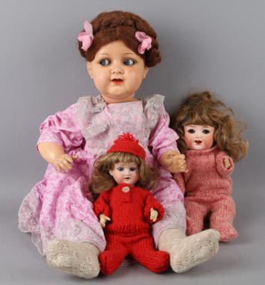 Konvolut Dachbodenfund - 3 alte Puppen von 1920, - Spielzeug