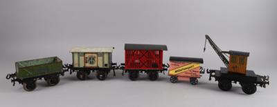 Bing Spur 1, 4 Stk. frühe Waggons um 1910-1925. - Toys