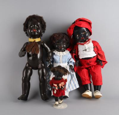 4 Stk. Puppenkinder mit dunkler Hautfarbe, - Giocattoli
