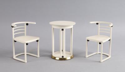 Josef Hoffmann 3-teilige Fledermaus-Garnitur 2 Sessel und ein Tisch, - Giocattoli