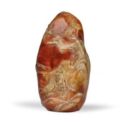 A carved miniature rock - Asian art