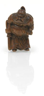 A boxwood netsuke of Shoki - Asian art