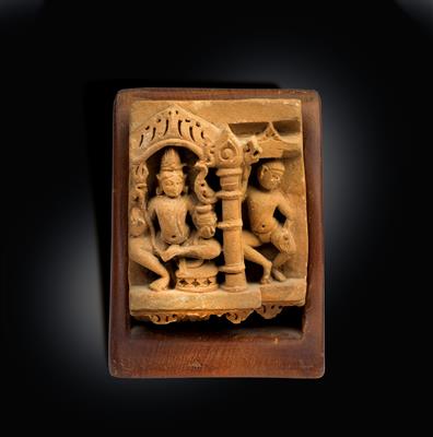 A fragment of a relief depicting Shiva - Asian art