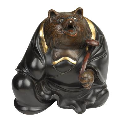 A figure of Tanuki dressed as a priest - Arte asiatica