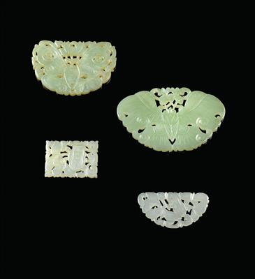 Four jade plaquettes - Asian art