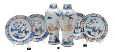 1 Paar Imari Baluster-Vasen - Asiatische Kunst