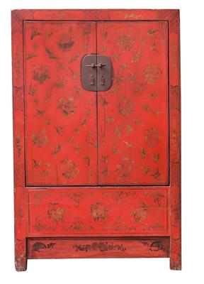 Schrank mit Rot- und Goldlackdekor - Asiatische Kunst