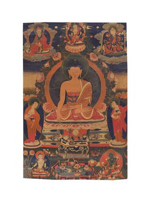 A thangka of Buddha Shakyamuni - Asian art