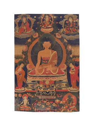 A thangka of Buddha Shakyamuni - Arte asiatica