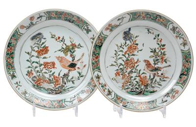 Two similar famille verte dishes - Arte asiatica