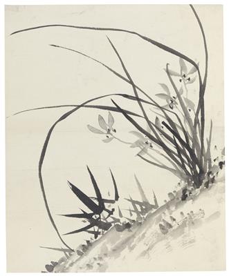 Anonymous: An album of ink paintings depicting orchids. China, late 19th/20th cent. - Asian art