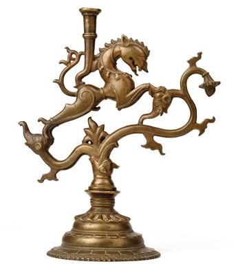 A bronze candelabra, Northern India, 19th cent. - Arte asiatica