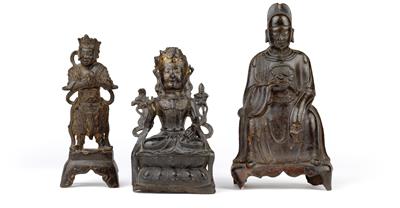 Three bronze figures. China, Ming and Qing dynasty - Asian art