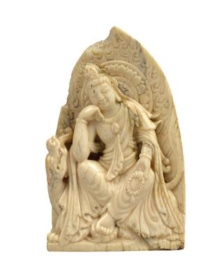 Guanyin seated on a lion. China, Qing dynasty, 18th/19th cent. - Asian art