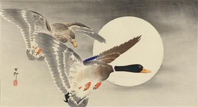 Ohara Koson (1877-1945), four woodblock prints, otansaku - Arte asiatica