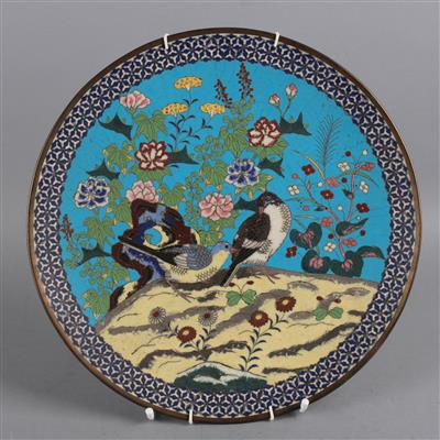 Cloisonné Teller, - Asiatische und islamische Kunst