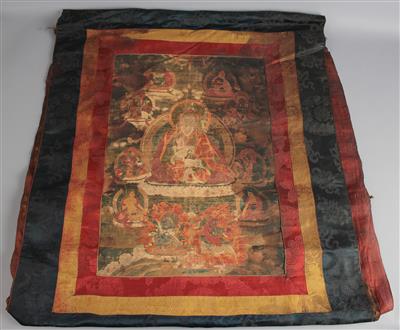 Thangka "Die acht Manifestationen des Padmasambhava", Tibet, 18. Jh. - Works of Art
