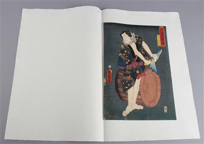 Konvolut drei japanischer Farbholzschnitte, Japan, 19. Jh. - Antiques