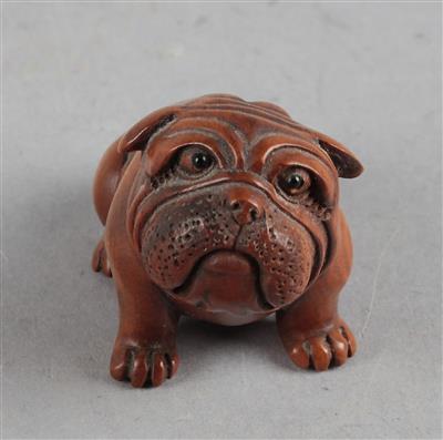 Netsuke einer englischen Bulldoge, - Antiques