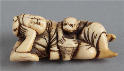 Netsuke eines Sarumawashi, - Antiquariato