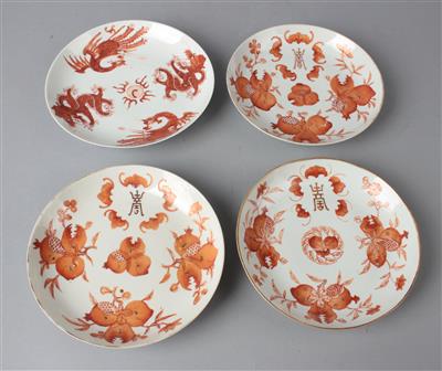 4 kleine Teller, - Asiatische Kunst