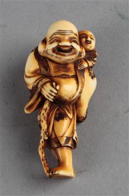 Netsuke des Hotei mit karako, - Works of Art