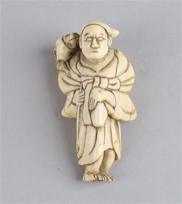 Netsuke eines sarumawashi mit einem Affen, - Works of Art