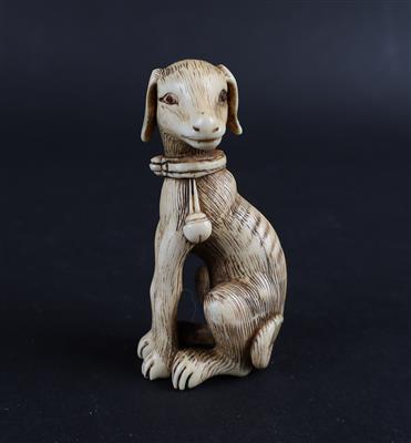Netsuke eines sitzenden Hundes, - Works of Art