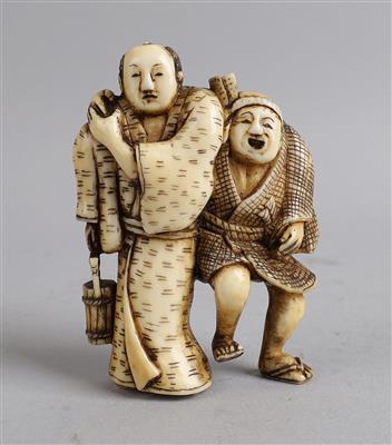 Netsuke zweier Männer, Japan, 19. Jh., - Antiquariato