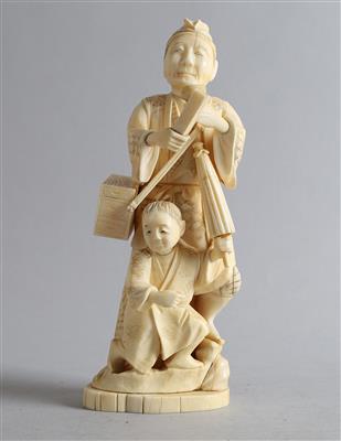 Okimono Mann mit karako, - Antiquariato